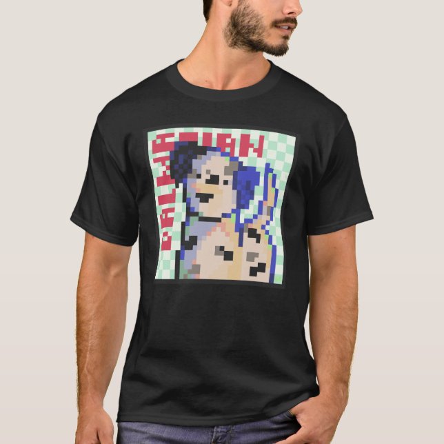 Camiseta Dalmatian Dog, Pixel Art, Pixelart  (Frente)