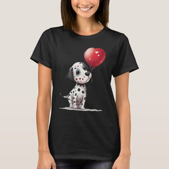 Camiseta Dalmatian Love Heart for Valentines Day on Dalmati (Frente)