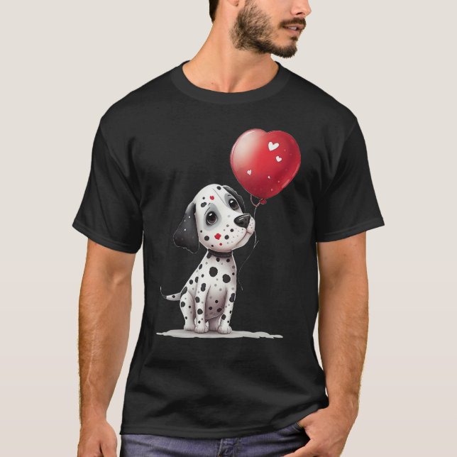 Camiseta Dalmatian Love Heart for Valentines Day on Dalmati (Frente)