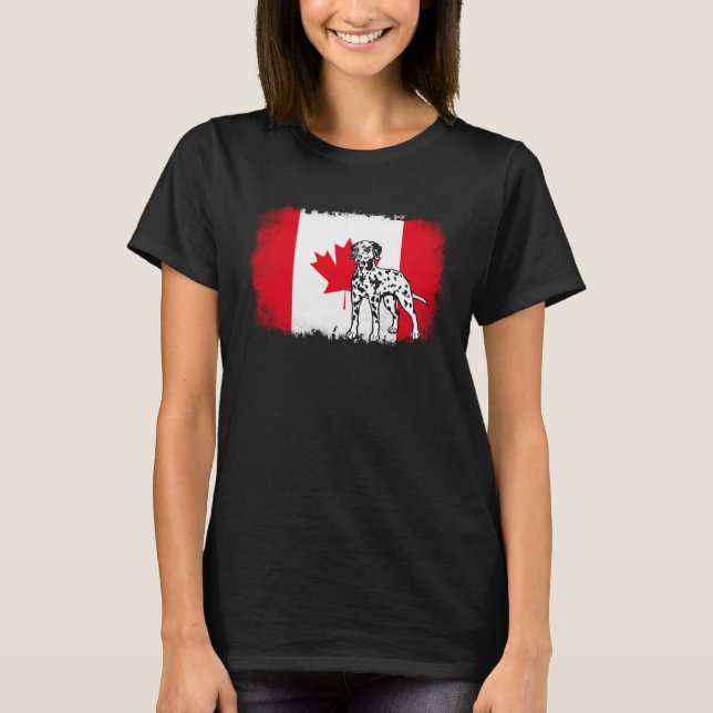 Camiseta Dalmatian vintage Canada Canadian flag dog (Frente)
