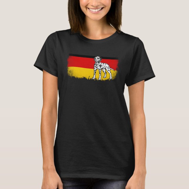 Camiseta Dalmatian vintage German Germany flag dog (Frente)