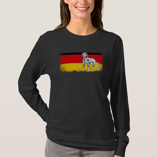 Camiseta Dalmatian vintage German Germany flag dog (Frente)