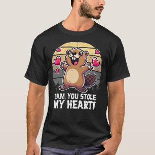 Camiseta Dam, Você Roubou Meu Coração - Design De Beaver En