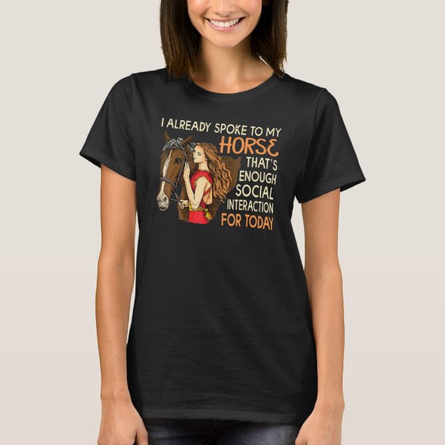 Camiseta Dama Ama Cavalo Eu Já Falei Com Minha Vaqueira De  (Frente)