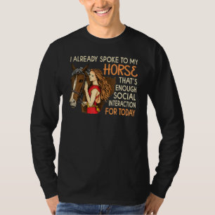 Camiseta Dama Ama Cavalo Já Falei Com Meu Cavalo Cowgirl