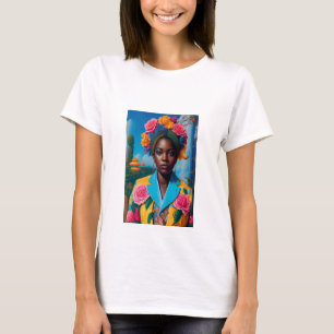 Camiseta Dama com um casaco de terno floral