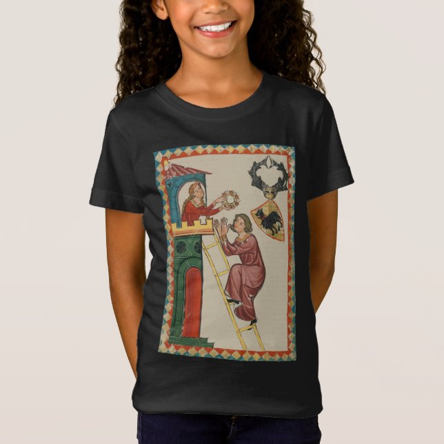 Camiseta Dama dando presente ao pretendente, século XIV (Frente)