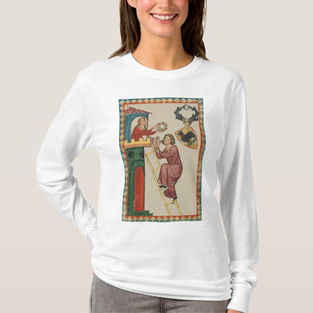 Camiseta Dama dando presente ao pretendente, século XIV (Frente)