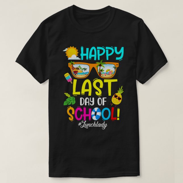 Camiseta Dama De Almoço De Dó No Último Dia Da Escola Brea  (Frente do Design)