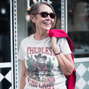 Camiseta dama de gatos sem filhos cowboy para kamala harris