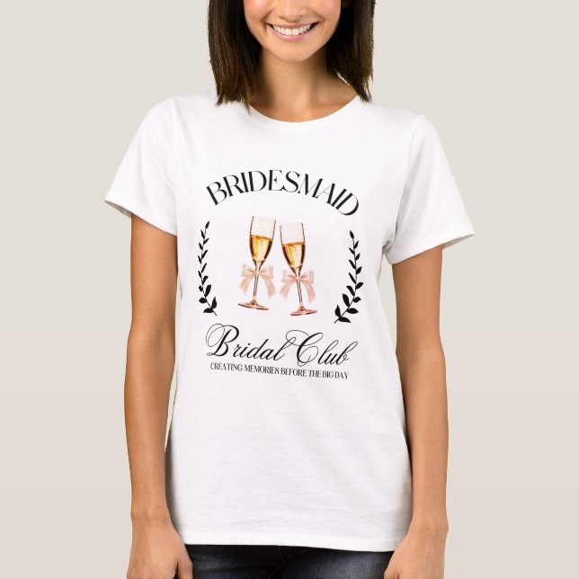 Camiseta Dama de Honra Coquete Moderna Despedida de Solteir (Frente)