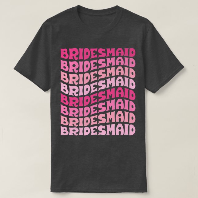 Camiseta Dama de Honra Eu Faço Tripulação Retro Despedida d (Frente do Design)