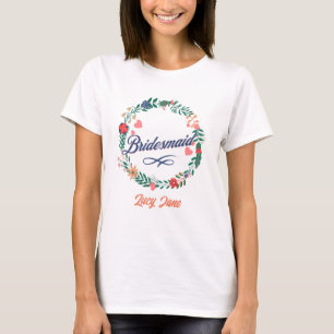 Camiseta Dama de honra. Nome editável.