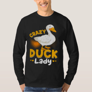Camiseta Dama de Pato Louco de Animais da Fazenda Pato