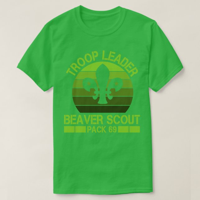 Camiseta Dama de vida selvagem 69 do Beaver Scout Pack líde (Frente do Design)