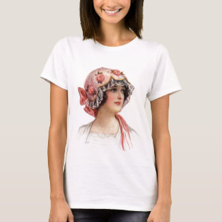 Camiseta Dama de Vintagem na Folha de Seda Fludida