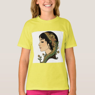 Camiseta Dama do Cabelo de Dragão Design de Blusão de Mul