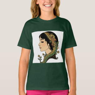 Camiseta Dama do Cabelo de Dragão   Design de Blusão de Mul