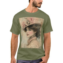 Dama Floral Vitoriana Vintage Elegante Retrato