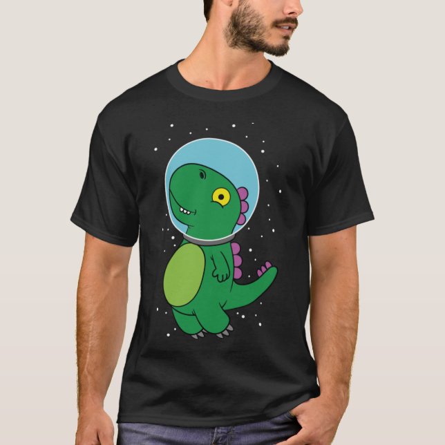 Camiseta Dama infantil do astronauta do dinossauro para fãs (Frente)