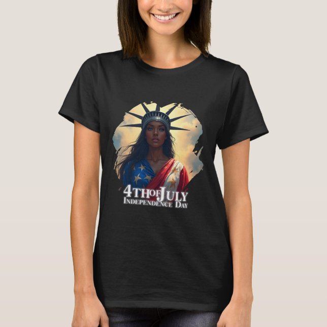 Camiseta Dama Liberdade Reimaginada – Uma Nova Face da Libe (Frente)