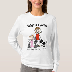 Camiseta Dama, Menina, Três Gatos