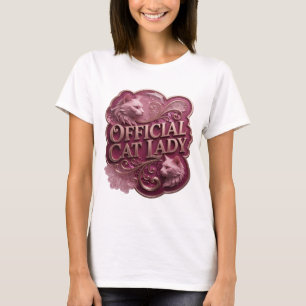 Camiseta Dama Oficial dos Gatos Witty Gold Design Moderno O