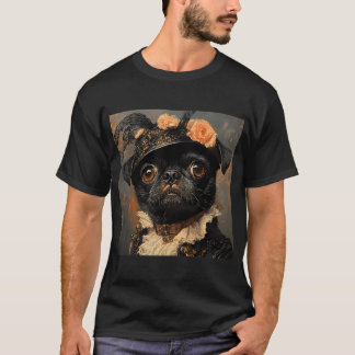 Camiseta Dama Vitoriana Pug - Bonita Pequena Dama Pug - Est