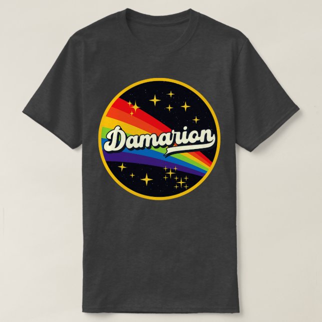Camiseta Damarion Rainbow No Space Vintage Style (Frente do Design)