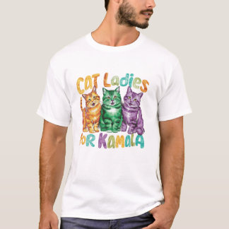 Camiseta Damas de Gato sem Filhos para Kamala