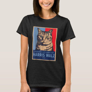 Camiseta Damas de Gato sem Filhos Vintage para Kamala Harri