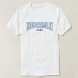 Camiseta Damas de honra aqua + bege com listras navy Bachel