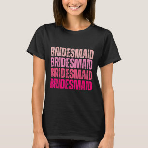 Camiseta Damas de Honra Equipe Eu Aceito Tripulação Rosa De