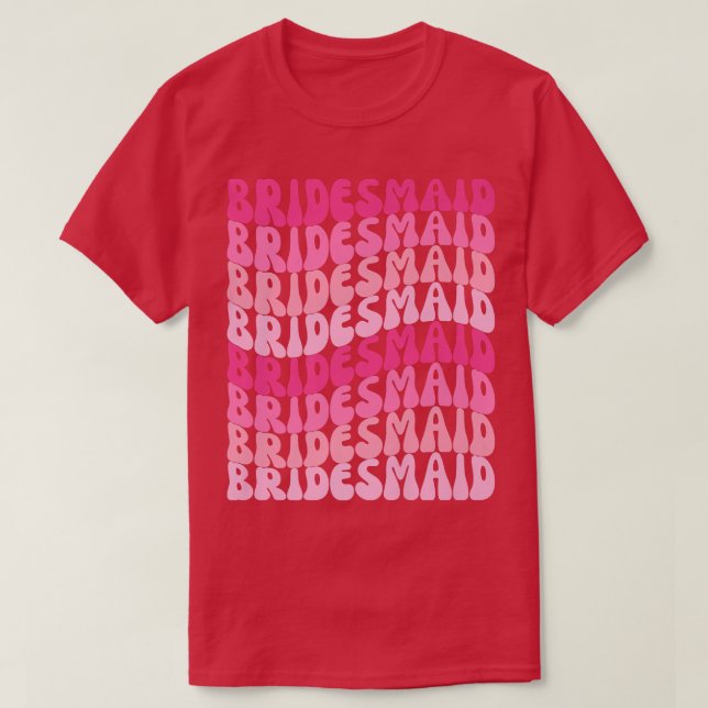 Camiseta Damas de Honra Eu Faço Equipe Retro Despedida de S (Frente do Design)