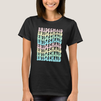 Camiseta Damas de Honra Eu Faço Tripulação Retro Festa de D