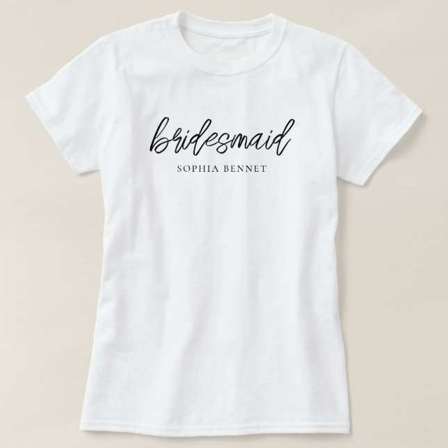 Camiseta Damas de Honra Personalizadas com Letra Minima (Frente do Design)