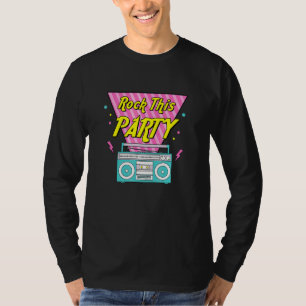 Camiseta Damas de Honra Rock Esta Festa Tema dos Anos 90 De