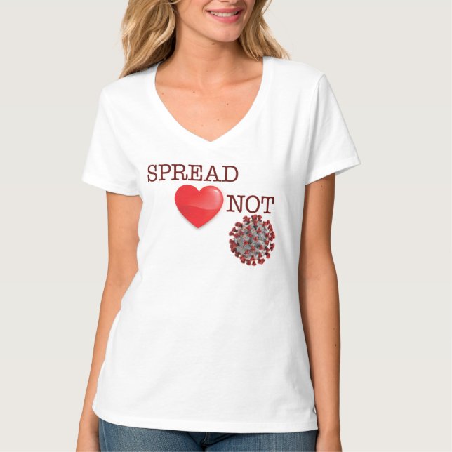 Camiseta Damas Espalham <3 Não Covid (Frente)