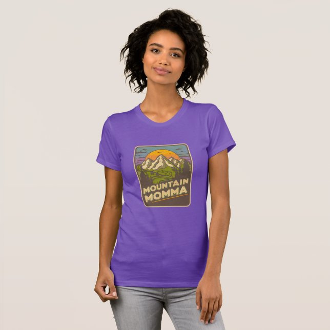 Camiseta Damas Vintage Mountain Momma Graphic (Frente Completa)