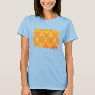 Camiseta Damasco 4 laranja-amarelos