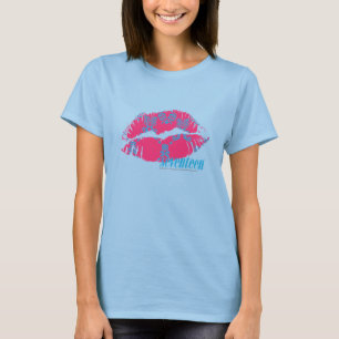 Camiseta Damasco Aqua-Magenta