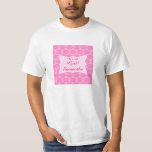 Camiseta Damasco cor-de-rosa é um pai personalizado nome d