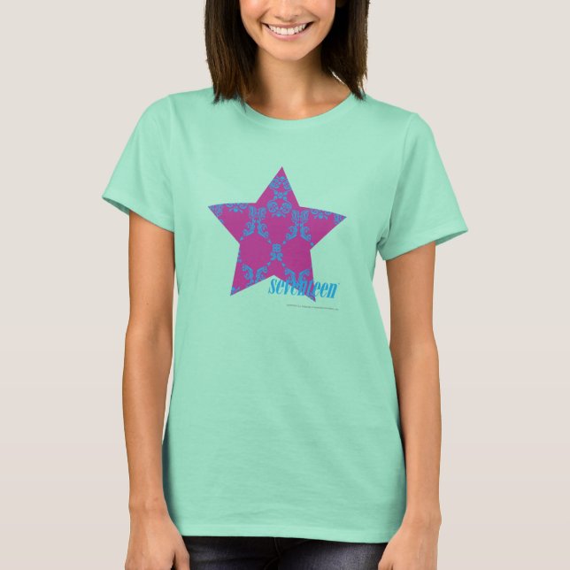Camiseta Damask Aqua-Purple 3 (Frente)