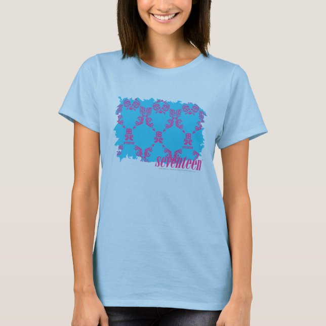 Camiseta Damask Purple-Aqua 4 (Frente)