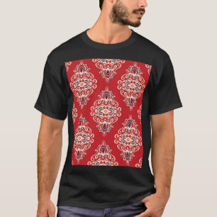 Camiseta Damask Vintage: Floreish Seamless Pattern.