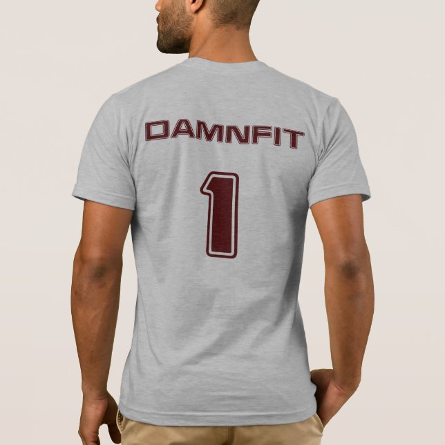 Camiseta DAMNFIT1 Cran/Cinza T-Shirt (Verso)