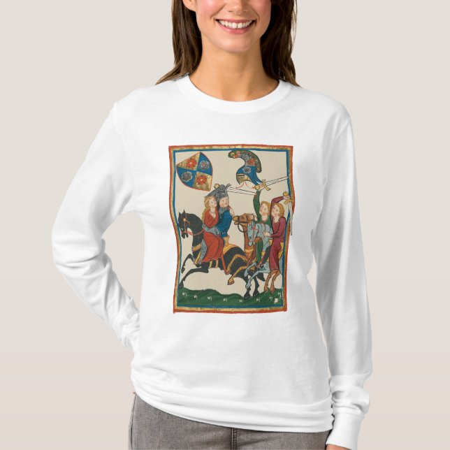 Camiseta Damsel Em Perigo, Arte Medieval Do Século 14 (Frente)