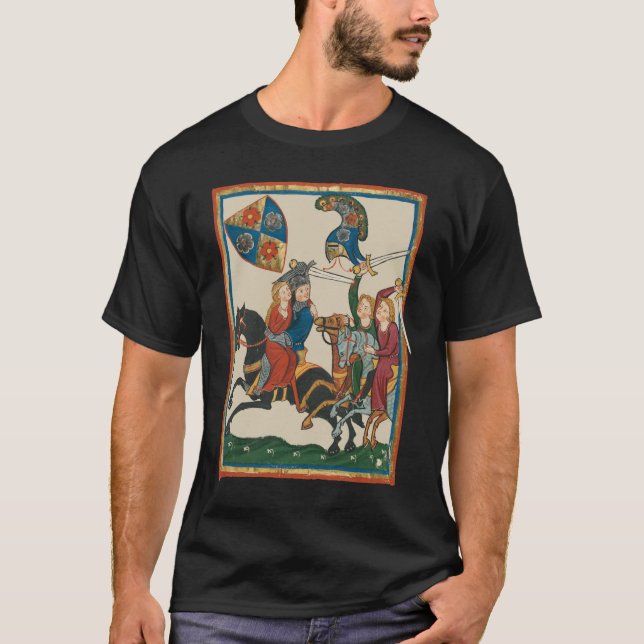 Camiseta Damsel Em Perigo, Arte Medieval Do Século 14 (Frente)