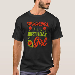 Camiseta Damybug Birthday Avó Da Rapariga De Aniversário