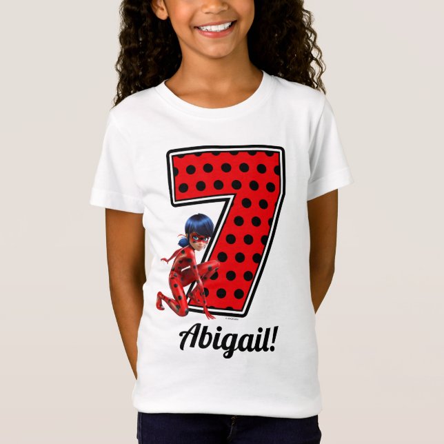 Camiseta Damybug Miraculoso e 7 de Cat Noir Aniversário (Frente)